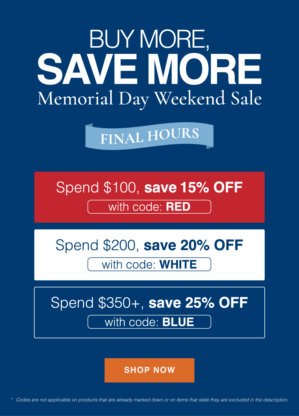 an image of a blue and white banner with the text last chance your code