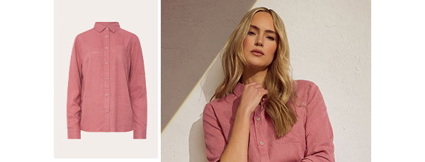 Coral Pink Linen Oversized Long Sleeve Shirt