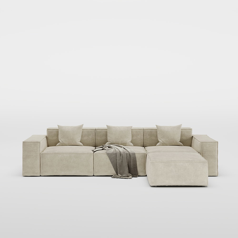 Image of Modular Sofa, Deep Couch, Track Arm Sofa, Anti-scratch and Water-proof, Living Room Couch