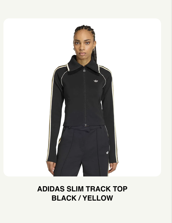 adidas Slim Track Top - Black / Yellow