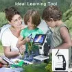 Kids Digital Microscope 4.3Inch Coin 50X-1000X Magnification USB with 8 Adjustable LED Lights Compatible with Windows/Mac/iOS