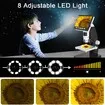 Kids Digital Microscope 4.3Inch Coin 50X-1000X Magnification USB with 8 Adjustable LED Lights Compatible with Windows/Mac/iOS