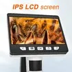 Kids Digital Microscope 4.3Inch Coin 50X-1000X Magnification USB with 8 Adjustable LED Lights Compatible with Windows/Mac/iOS