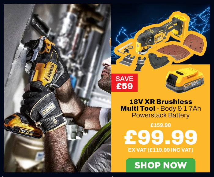Dewalt DCS355N 18V XR Brushless Multi Tool - Body & 1x 1.7Ah Powerstack Battery