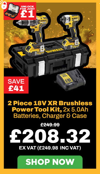 Dewalt DCK266P2 2 Piece 18V XR Brushless Power Tool Kit, 2x 5.0Ah Batteries, Charger & Case