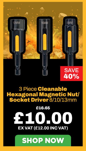 Dewalt DT7460-QZ 3 Piece Cleanable Hexagonal Magnetic Nut/Socket Driver 8/10/13mm
