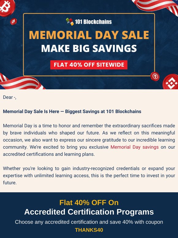 🚀 Invest in Your Career This Memorial Day & Save Big