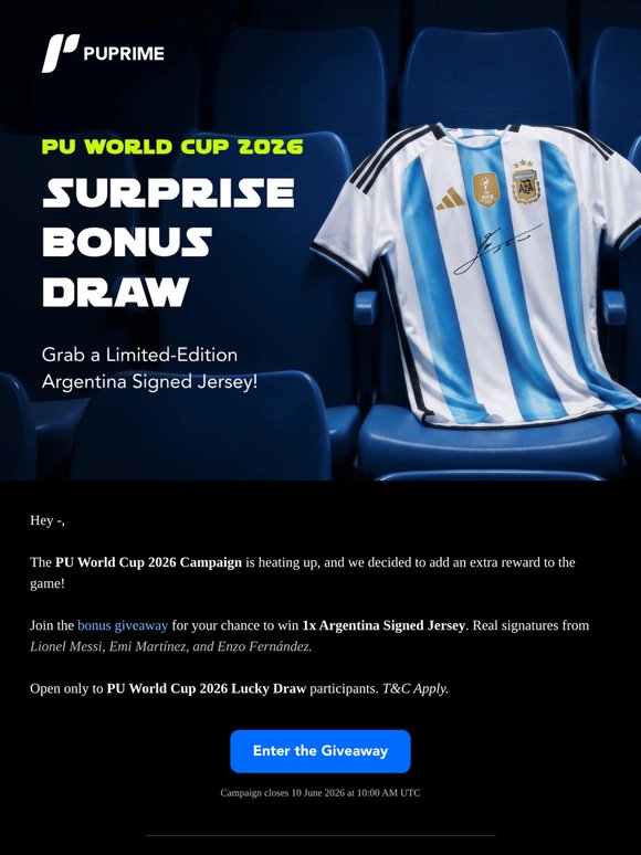 Bonus Draw! Argentina Signed Jersey