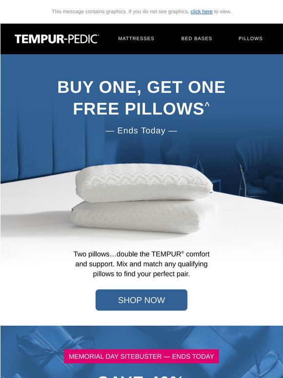 Ends Tonight — BOGO Pillows