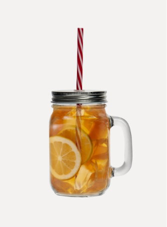 450ml Mason Drinking Jar Glasses with Straws - Pack of Four