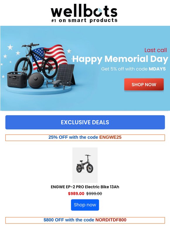 Final Chance for Memorial Day Deals
