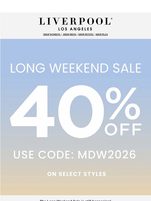 The Long Weekend Sale Ends Soon