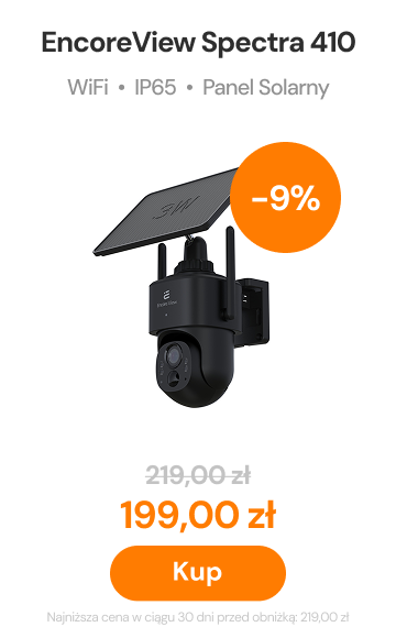 Nowa inteligentna kamera WiFi 3Mpx (2304x1296) IP65 + Panel Solarny 3W USB-C 5200mAh Encore View Spectra 410