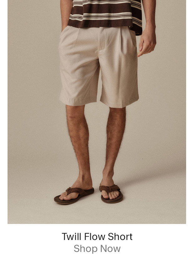 Twill Flow Short Ecru