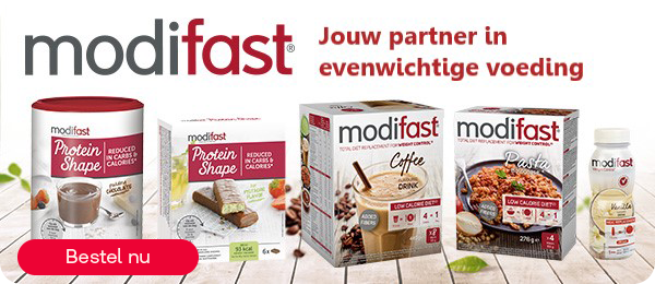 Modifast producten voor evenwichtige voeding, knop “Bestel nu”.