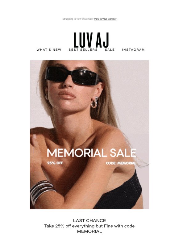 ENDS TONIGHT ☀️ MEMORIAL SALE