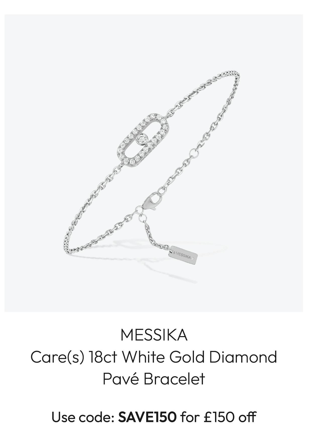 Messika Care(s) 18ct White Gold Diamond Pavé Bracelet 12075-WG