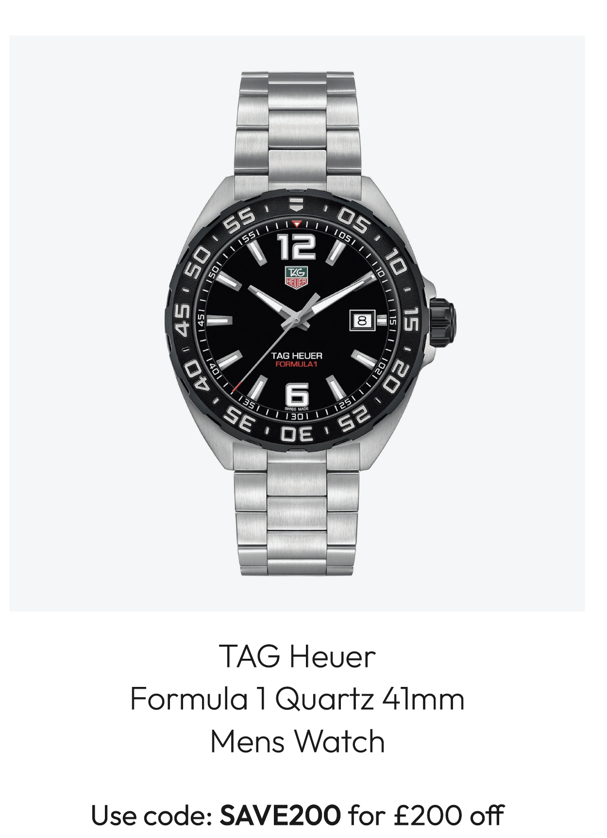 TAG Heuer Formula 1 Quartz 41mm Mens Watch