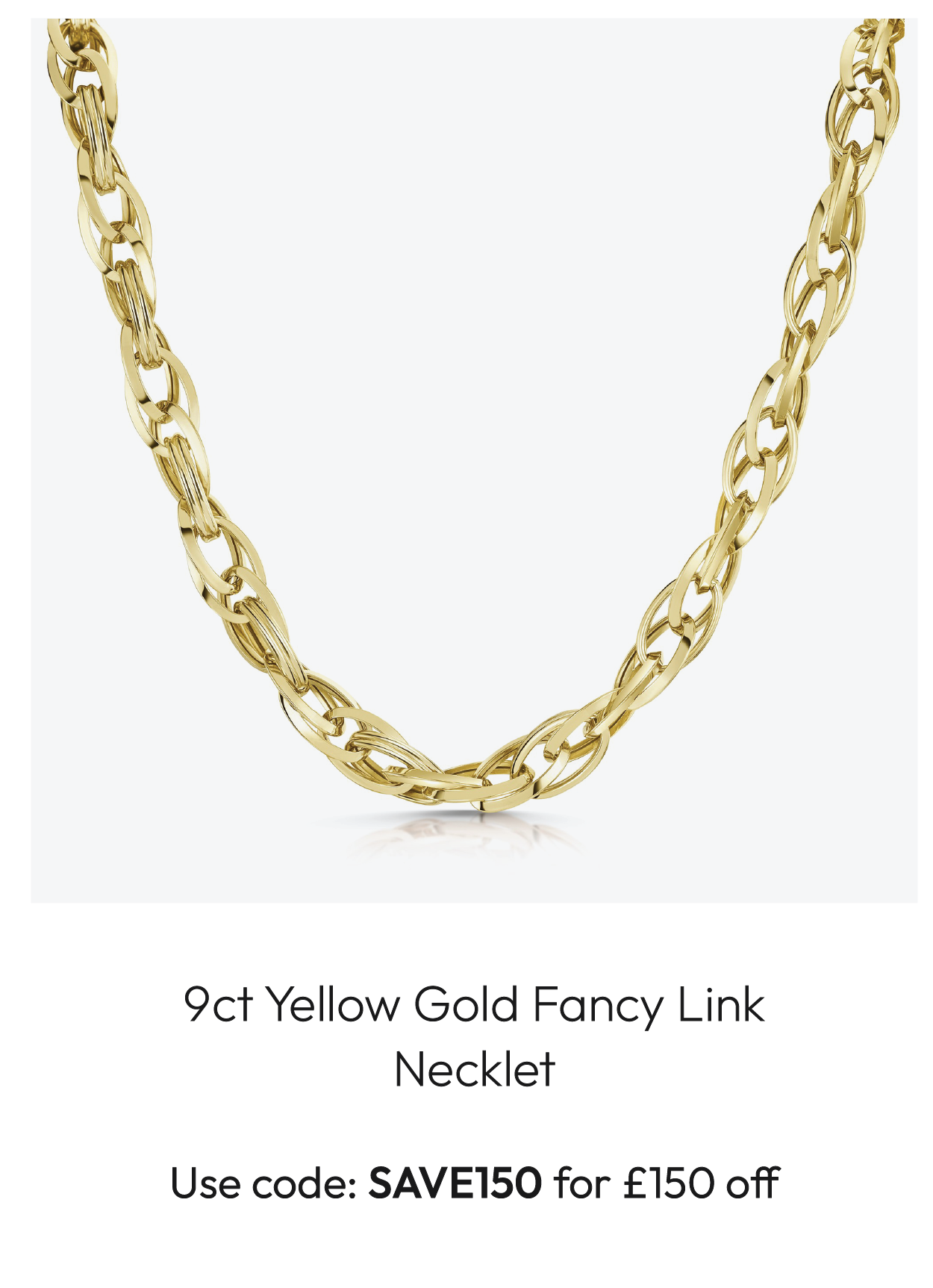 9ct Yellow Gold Fancy Link Necklet