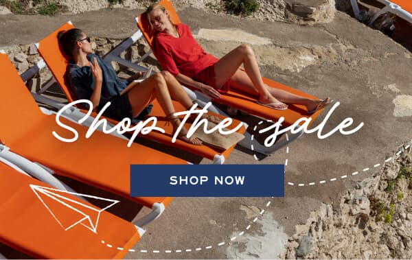 Shop the Sale - Shop now  - Image of two women on a beach