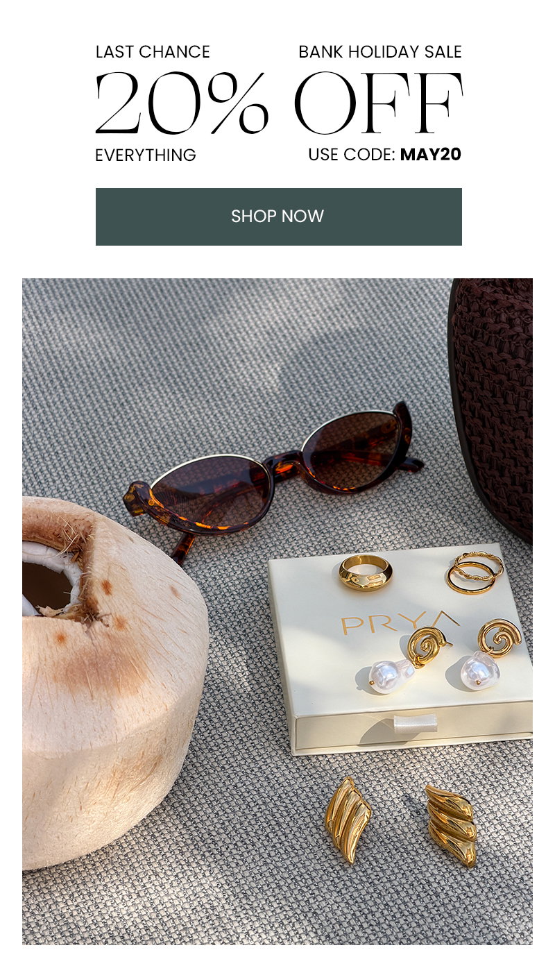 BANK HOLIDAY SALE 20% OFF EVERYTHING - LAST CHANCE