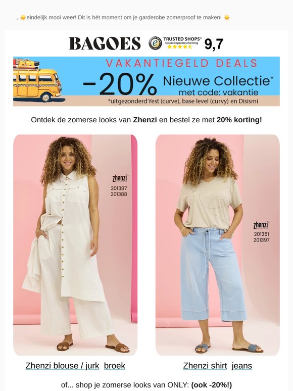 ☀️ Vakantiegeld deals -20% korting op nieuwe collectie