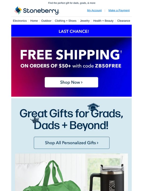 Last Chance! Free Shipping on Gifts