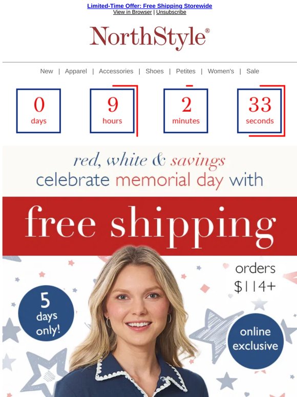 Ending Soon: Free Shipping Storewide Event