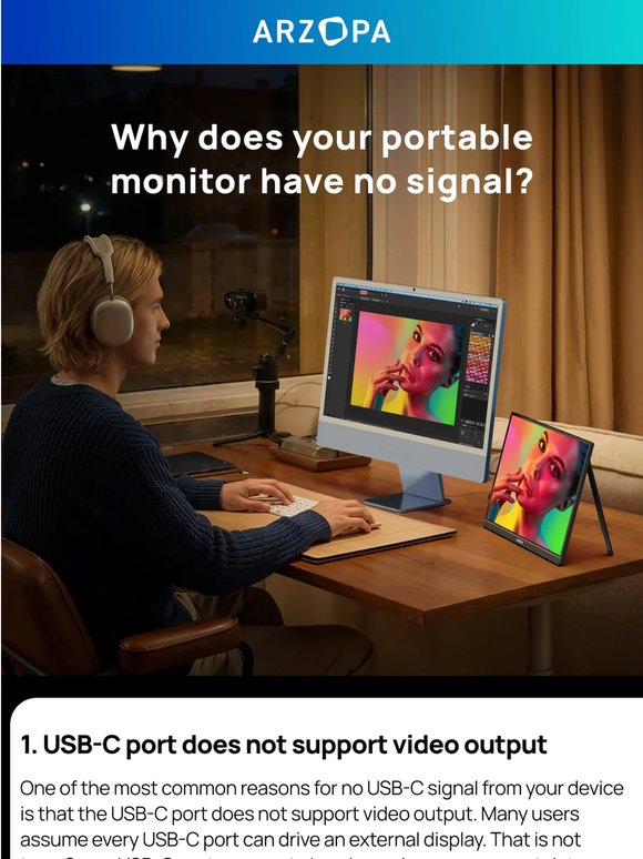 Quick Fix: No Signal on Your Portable Monitor 🛠️