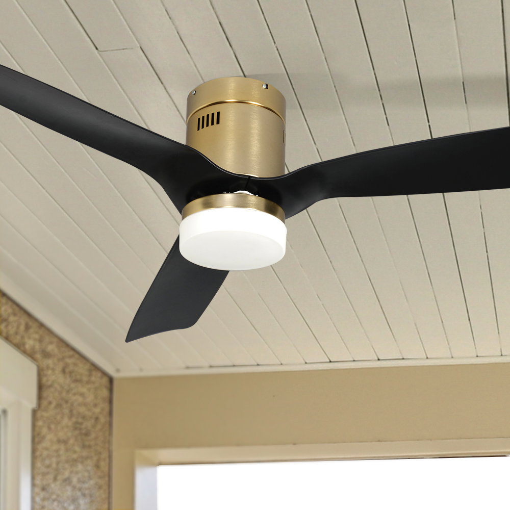 Striver Outdoor Flush Mount Smart Fan with Dimmable Light Options
