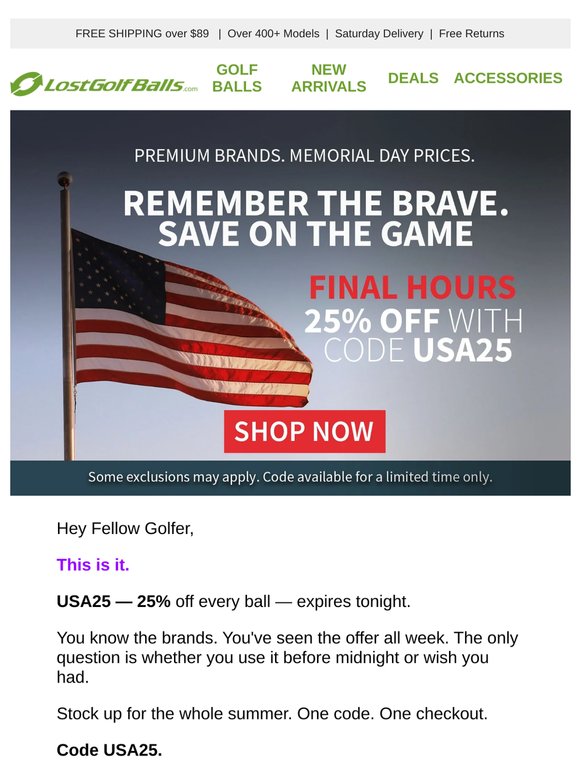  USA25 Ends Tonight. Last Shot.