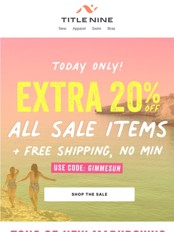 EXTRA 20% OFF ALL SALE! ⏰ TODAY ONLY!