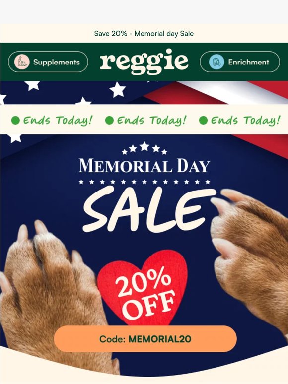 Memorial Day Sale: 20% Off Last Chance