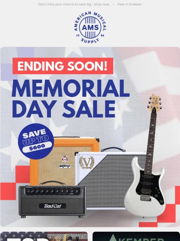 FINAL HOURS - Memorial Day Sale Ends Tonight