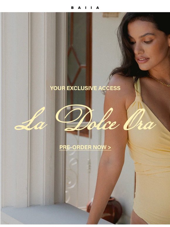 Your early entry: LA DOLCE ORA