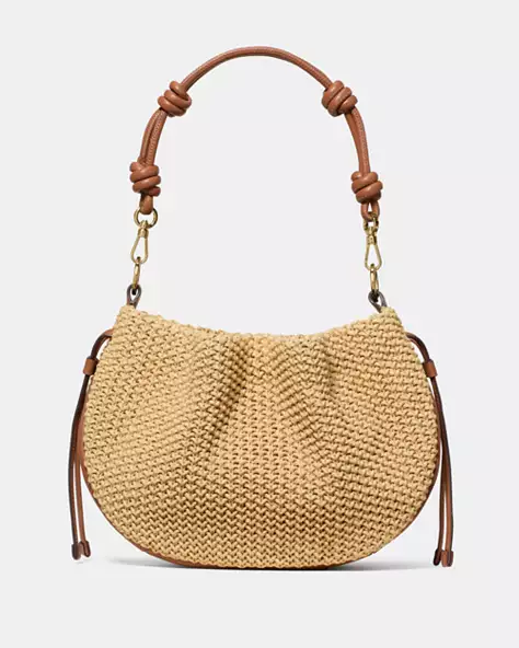 Pinch Straw Crossbody Bag