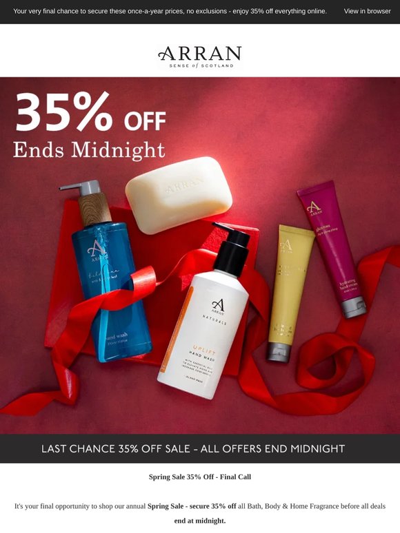 Sale Ends Tonight ⏰ 35% Off Everything