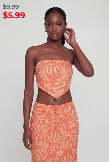 Shop Floral Print Hanky Hem Crop Tube Top