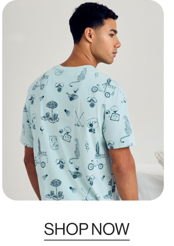 Organic Cotton Weekend Club Print Short Pyjama Set