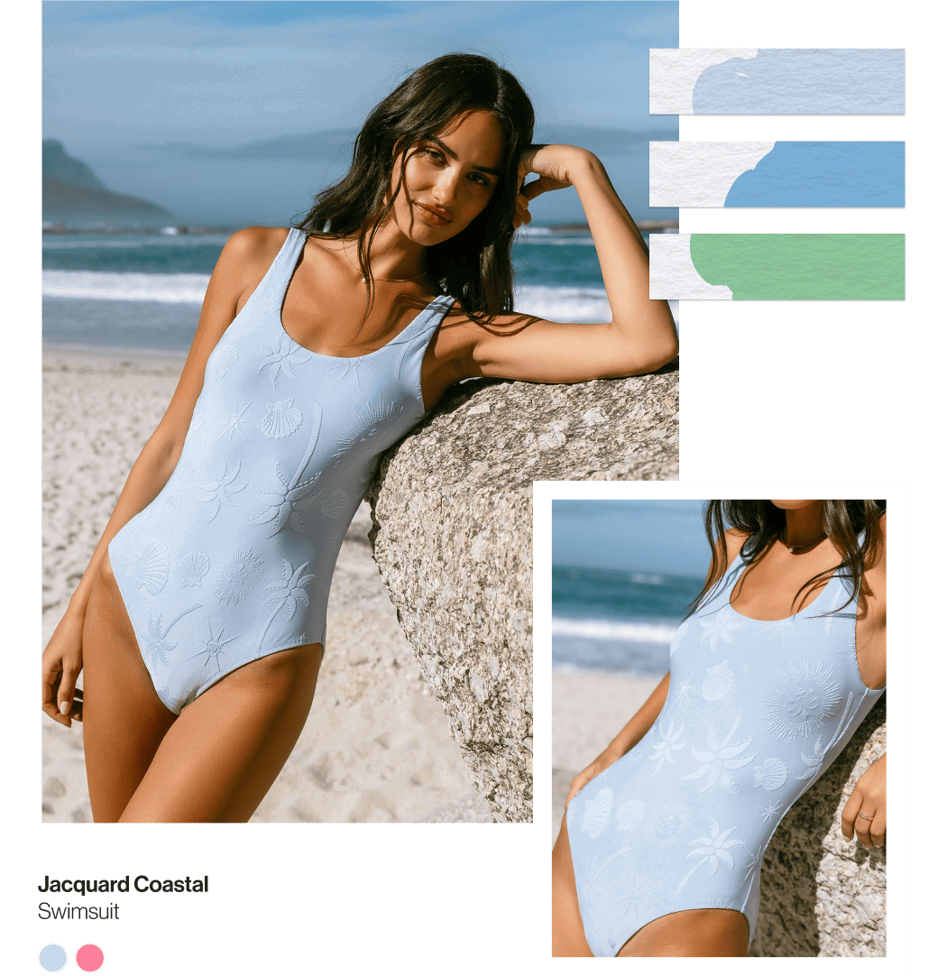 Jacquard Coastal Swimsuit - Blue