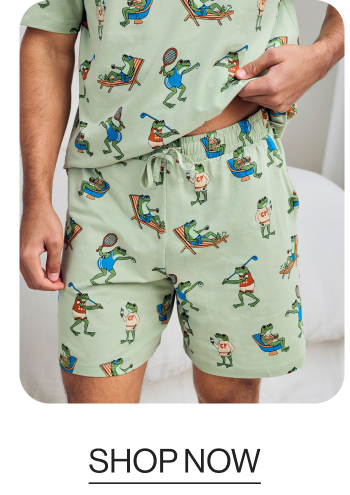 Organic Cotton Sports Frogs Print Short Pyjama Set