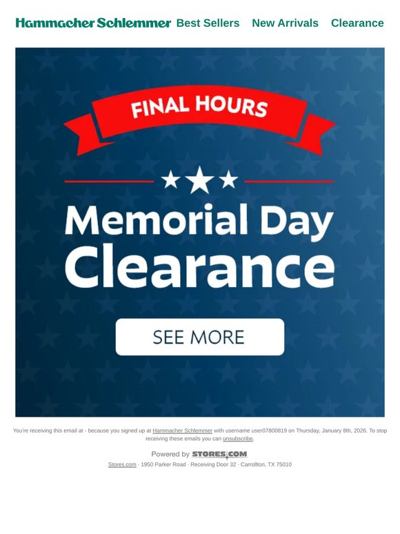Hours left: Memorial Day Clearance ends tonight