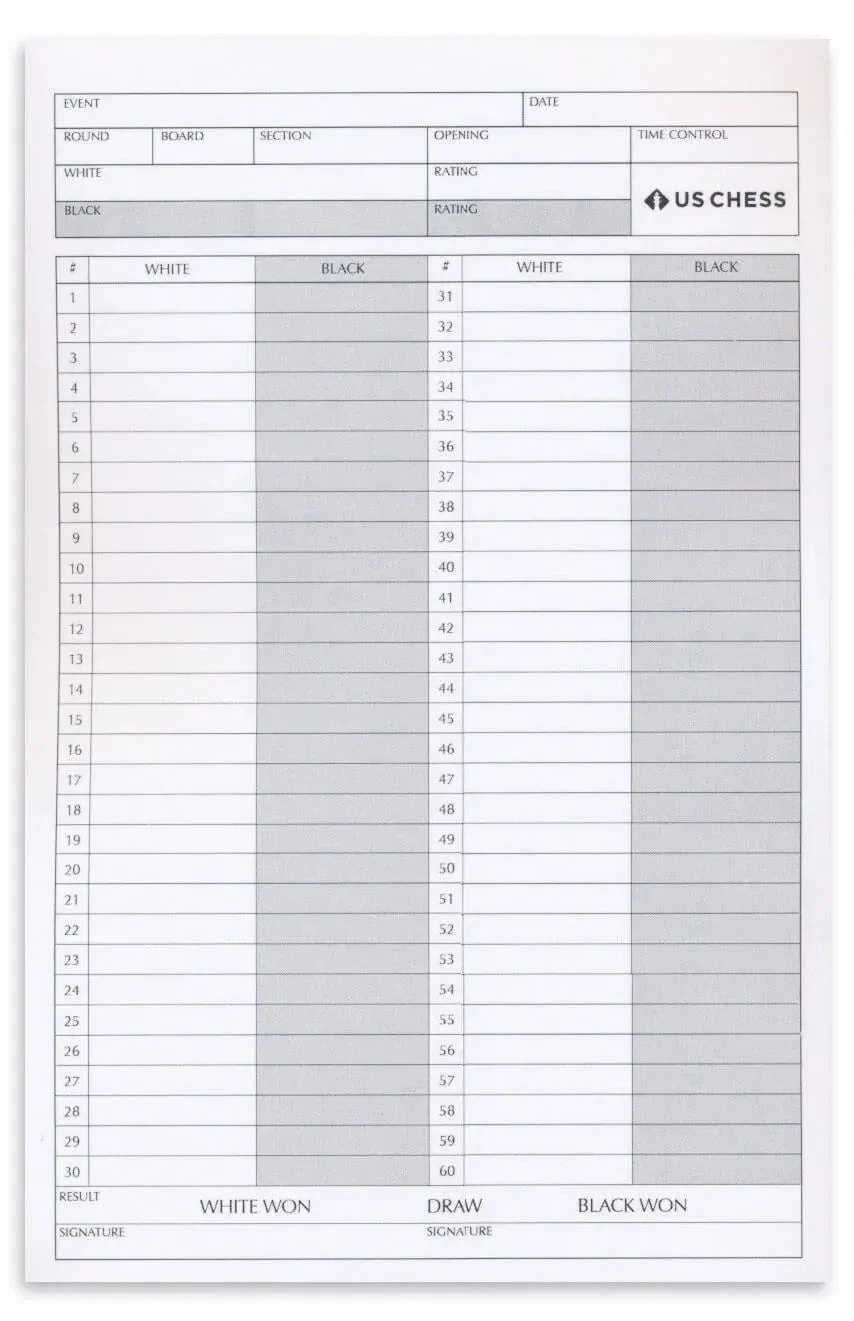 Image of Chess Players Score Pad