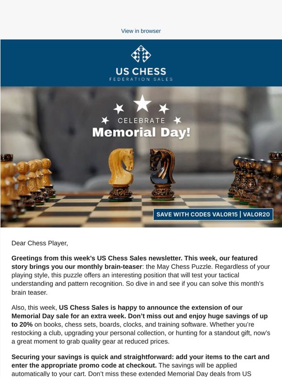 Can You Solve May's Chess Puzzle