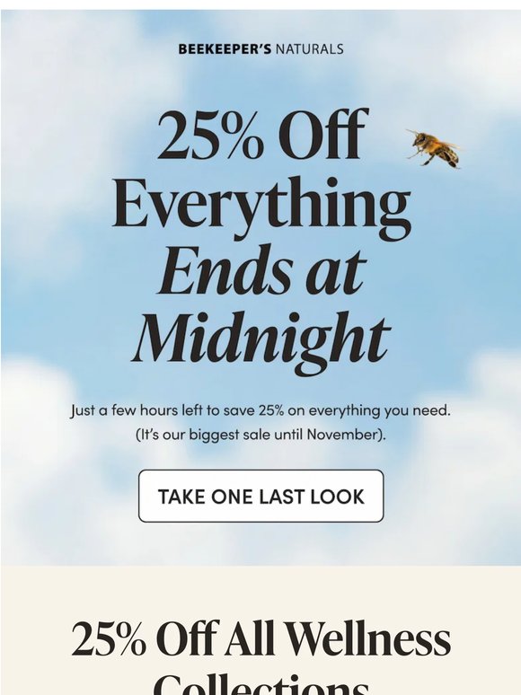 It’s Now or November 🐝 25% Off Ends Tonight