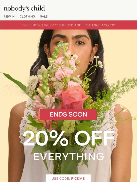 20% off everything ends soon