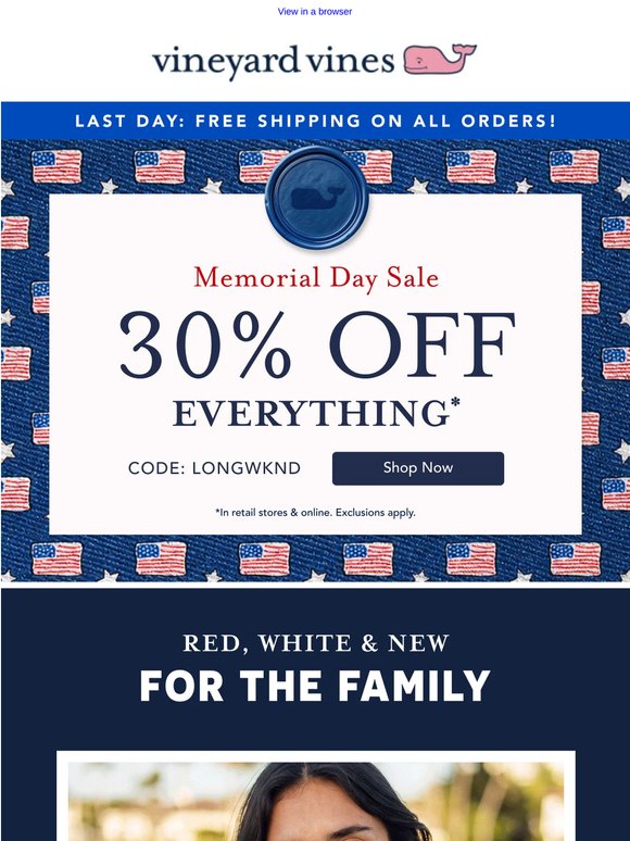 30% Off All Things Red, White & Blue 🇺🇸