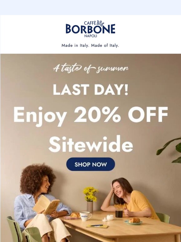 Final Hours: Grab 20% Off Sitewide!