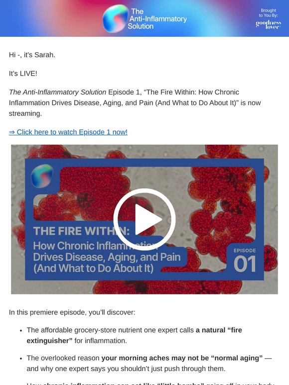 The Anti-Inflammatory Solution is now streaming