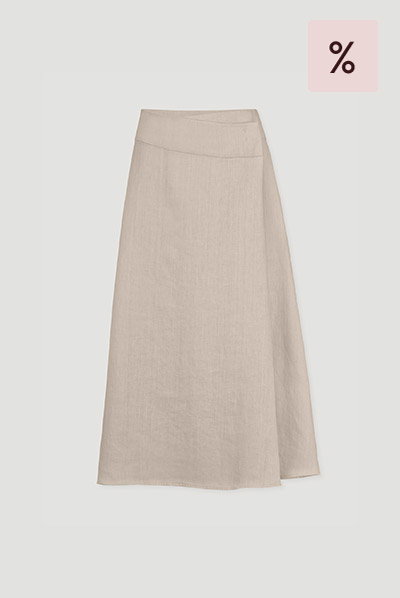 Rock Midi Regular aus reinem Leinen